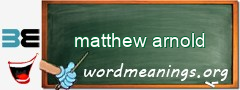 WordMeaning blackboard for matthew arnold